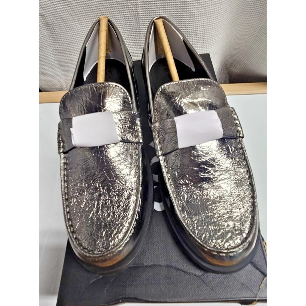 COACH Women's Jolene Loafer, Anthracite metallic leather upper ‎ woman Sz 7B - Picture 3 of 7